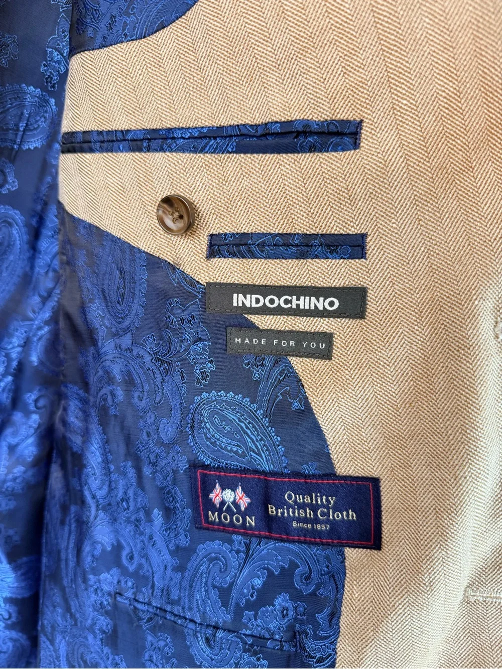 Indochino Newbury 58 Blazer NWT Wool Linen Blend‎ ~46R